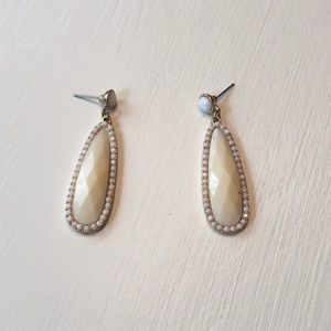 White and ivory drop earrings